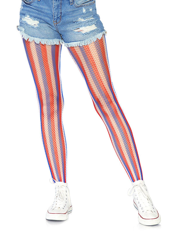 Rot Weiß Blau gestreifte Strumpfhose Amerika | Leg Avenue