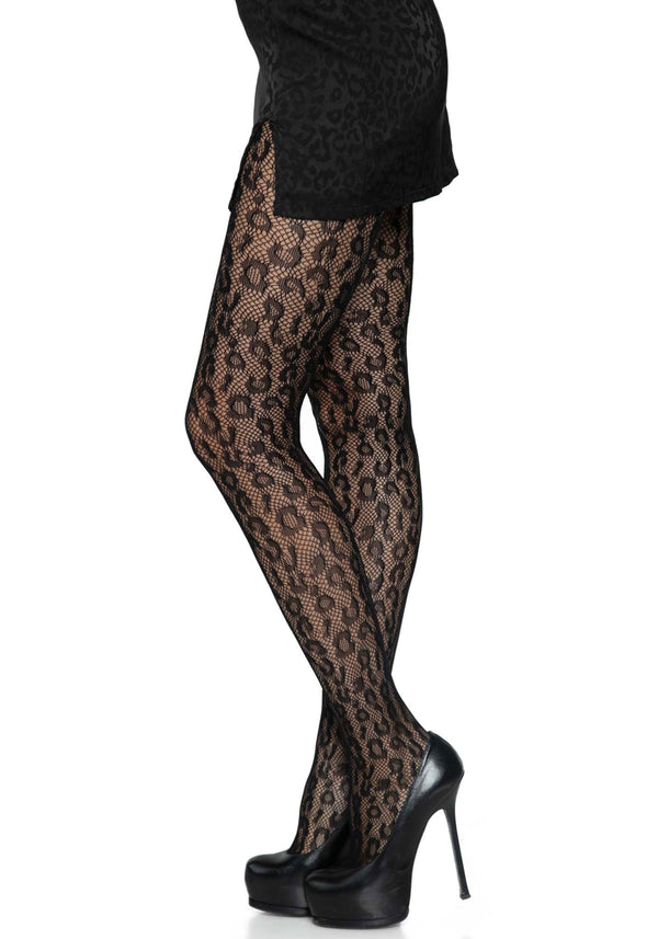 Netzstrumpfhose Leoparden Design schwarz | Leg Avenue