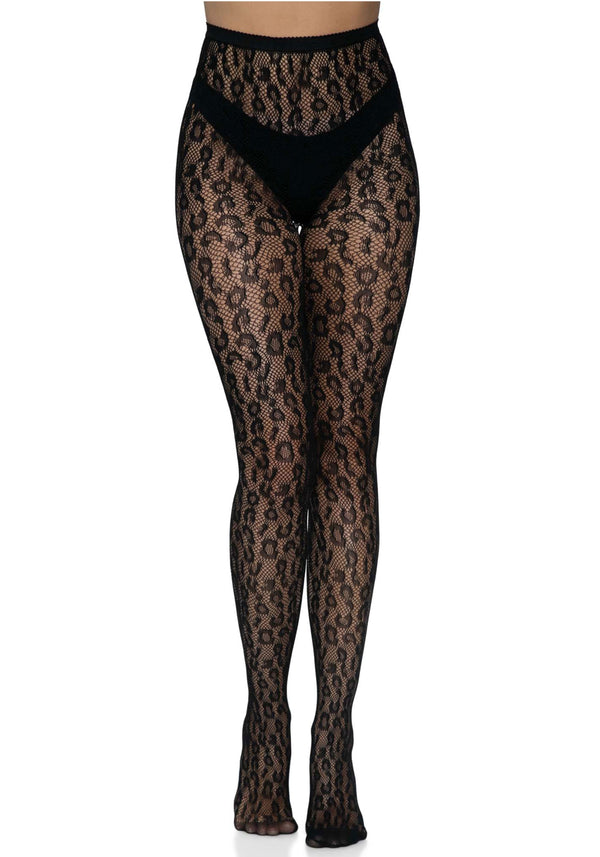 Netzstrumpfhose Leoparden Design schwarz | Leg Avenue