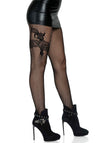 Netzstrumpfhose mit Revolver - Stickereien schwarz | Leg Avenue