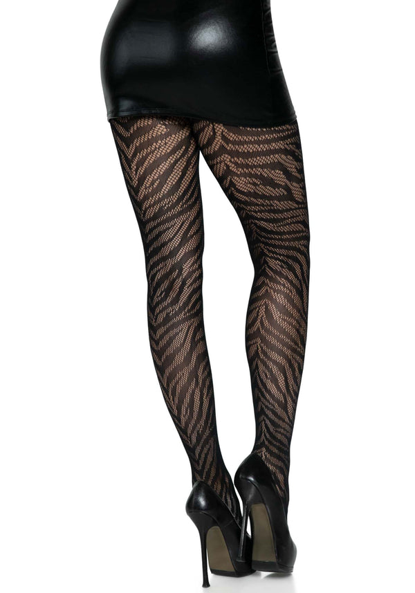Zebra Netzstrumpfhose schwarz | Leg Avenue