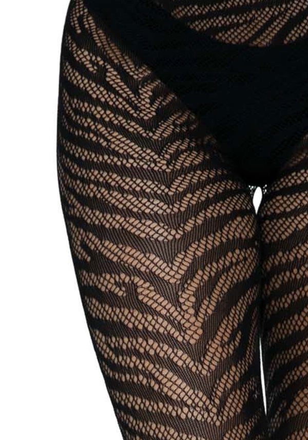 Zebra Netzstrumpfhose schwarz | Leg Avenue