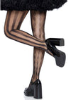 Schwarze reizvolle Harlekin Netzstrumpfhose mit markanten Rautenmustern von Leg Avenue – Ansicht 2