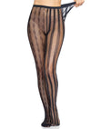 Schwarze reizvolle Harlekin Netzstrumpfhose mit markanten Rautenmustern von Leg Avenue – Ansicht 6