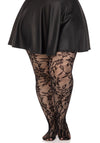 Seamless Strumpfhose mit Blumen Muster Queen Size | Leg Avenue