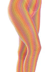Mehrfarbige hauchzarte Häkelnetzstrumpfhose im atemberaubenden Regenbogenlook von Leg Avenue – Ansicht 3