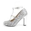 Pleaser Pumps QUEEN-01 silber | Pleaser Pink Label SALE