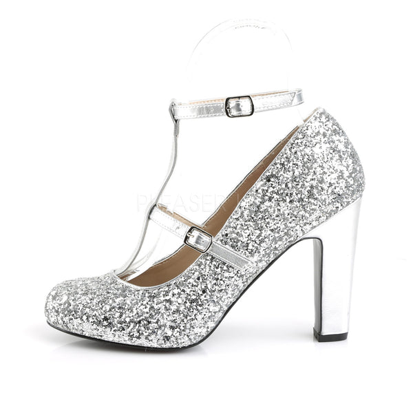 Pleaser Pumps QUEEN-01 silber | Pleaser Pink Label SALE