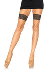 Helle Netzstrumpfhose mit Strass und eingearbeitetem schwarzen Strumpfband | Leg Avenue