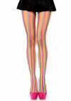 Mehrfarbige auffällige Netzstrumpfhose mit modernen Regenbogenstreifen von Leg Avenue