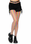 Mehrfarbige auffällige Netzstrumpfhose mit modernen Regenbogenstreifen von Leg Avenue – Ansicht 2