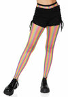 Mehrfarbige auffällige Netzstrumpfhose mit modernen Regenbogenstreifen von Leg Avenue – Ansicht 4