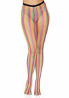 Mehrfarbige auffällige Netzstrumpfhose mit modernen Regenbogenstreifen von Leg Avenue – Ansicht 5