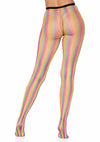 Mehrfarbige auffällige Netzstrumpfhose mit modernen Regenbogenstreifen von Leg Avenue – Ansicht 6