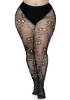 Netzstrumpfhose im Totenkopf Design schwarz | Leg Avenue