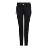 Eng geschnittene Gothic-Jeans mit Schnürung Schwarz | Aderlass
