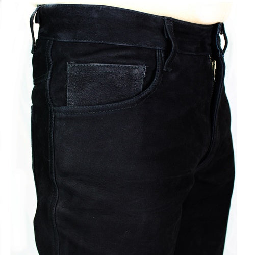 Nubuk Leder Hose Schwarz | Aderlass