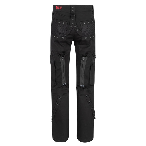Robuste Gothic-Jeans mit Bondage-Hardware Schwarz | Aderlass