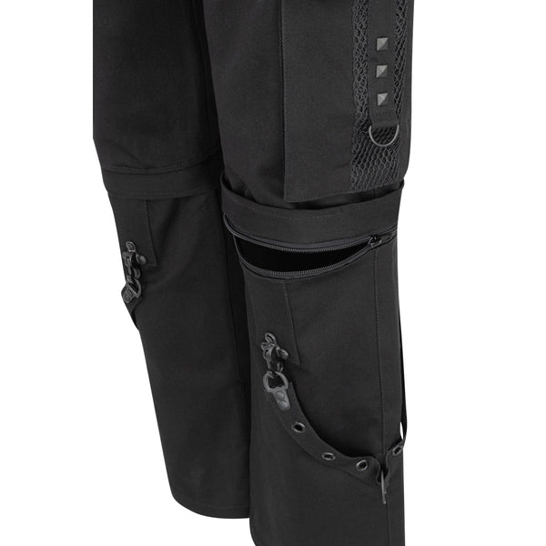 Robuste Gothic-Jeans mit Bondage-Hardware Schwarz | Aderlass