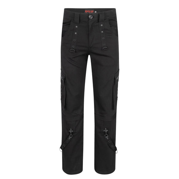 Robuste Gothic-Jeans mit Bondage-Hardware Schwarz | Aderlass
