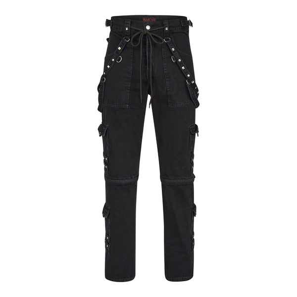 Industrial-Look Baumwoll Hose Schwarz | Aderlass