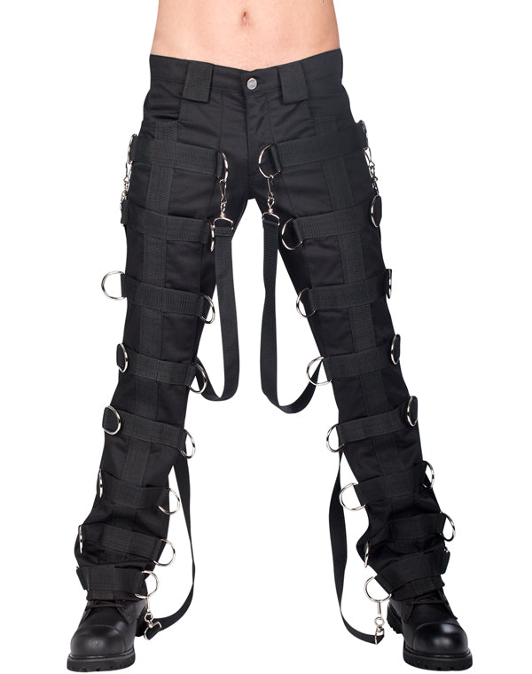 Robuste Gothic-Jeans mit Bondage-Charakter Schwarz | Aderlass