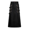 Punkiger Kilt mit Schnallen & D‑Rings Schwarz | Aderlass