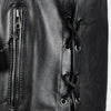 Schwarze Biker-Weste aus echtem Leder Schwarz | Aderlass