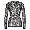 Mesh Top Langarmshirt aus feinmaschigem schwarzem Mesh Schwarz | Aderlass