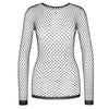 Fishnet Top langarmshirt aus grobmaschigem schwarzem Netzstoff Schwarz | Aderlass