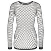 Fishnet Top langarmshirt aus grobmaschigem schwarzem Netzstoff Schwarz | Aderlass