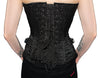 Vollbrust-Corsage im Steampunk-/Brocade-Stil Schwarz | Aderlass