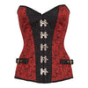 Vollbrust-Corset im gesteuerten Brokat‑Steampunk‑Stil Rot | Aderlass