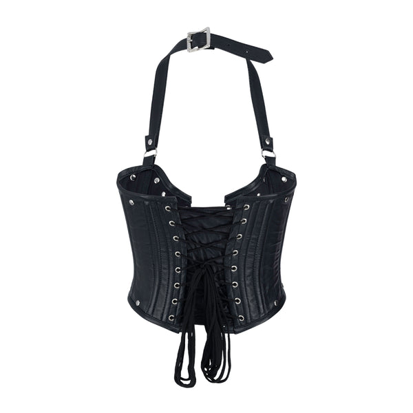 Rockstar Leder Korsett Bustier für starke Looks Schwarz | Aderlass