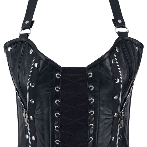 Rockstar Leder Korsett Bustier für starke Looks Schwarz | Aderlass