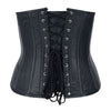 Steampunk Unterbrust-Korsett aus echtem Leder Schwarz | Aderlass