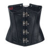 Steampunk Unterbrust-Korsett aus echtem Leder Schwarz | Aderlass