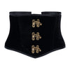 Steampunk Taillenkorsett aus schwarzem Samt mit Steampunk-Detailst Schwarz | Aderlass