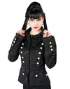 Ladys Piratenjacke im Brokat-Military-Stil Schwarz | Aderlass
