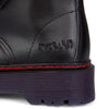 8-Loch Plateau-Stiefeletten aus schwarzem Leder mit violetter Sohle | Aderlass