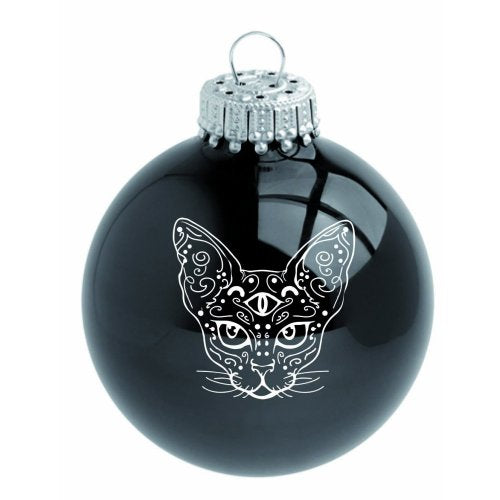 Christbaumkugeln Set 4 Glaskugeln Schwarz | Aderlass