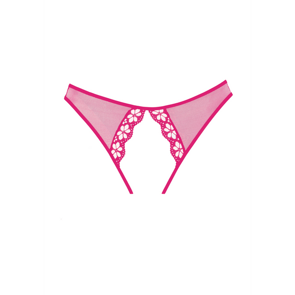 Pinker verführerischer Tanga mit verspielten Spitzendetails von Allure – Ansicht 3
