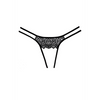 Schwarzes aufregendes Spitzenpanty mit provokantem ouvert Design und Wellenrand | Allure