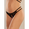 Schwarzes aufregendes Spitzenpanty mit provokantem ouvert Design und Wellenrand | Allure