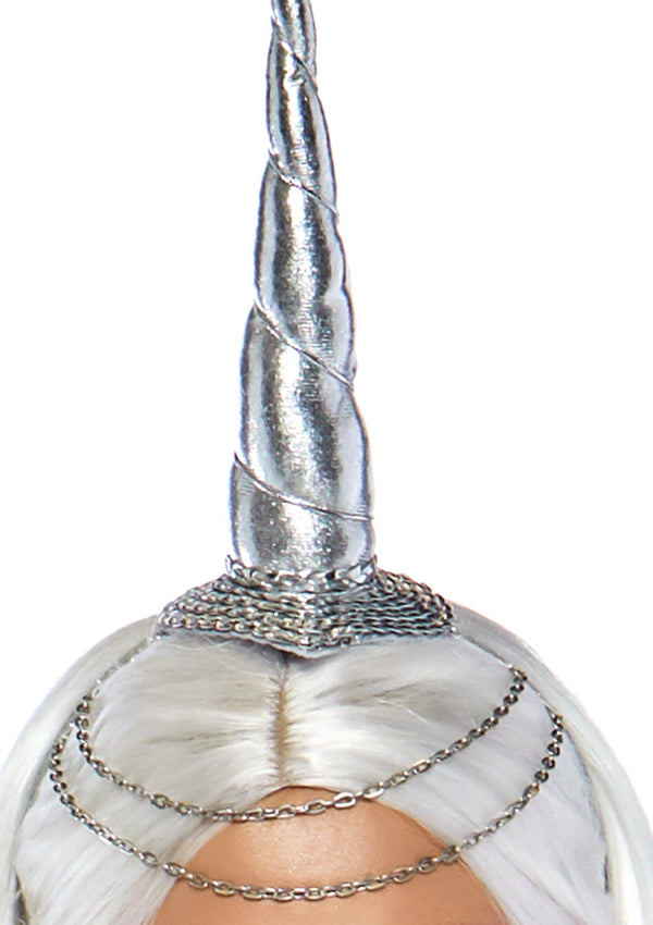 Kostümzubehör - Himmlisches Einhorn Kopfteil silber | Leg Avenue