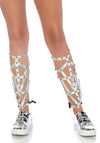 Bein Stulpen mit Nieten silber | Leg Avenue