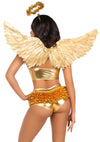 Goldenes himmlisches Flügel Set mit schimmerndem Lametta Heiligenschein von Leg Avenue – Ansicht 5