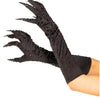 Schwarze glamouröse Handschuhe mit funkelnden Strass Krallen | Leg Avenue