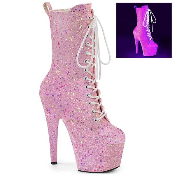 ADORE-1040-IG - Plateau Stiefelette - Rosa Glitzer Glow Neon UV | Pleaser_168793.jpg