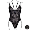 Schwarzer eleganter Body mit feiner Spitze und Rückenausschnitt von Le Désir by Shots – Ansicht 5